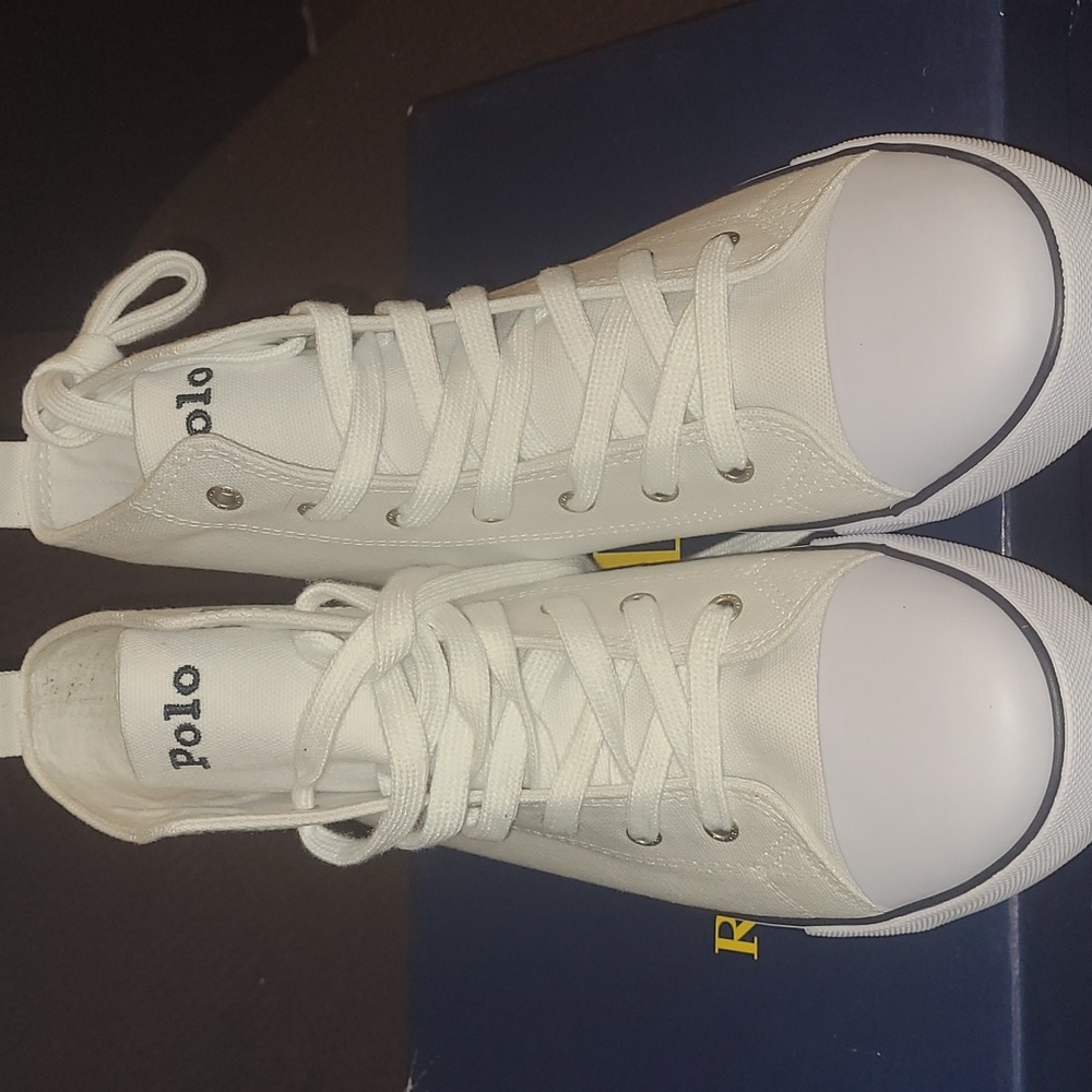 New Polo Bear by Ralph Lauren canvas high tops size 6.5jr=8wn - Picture 3 of 7